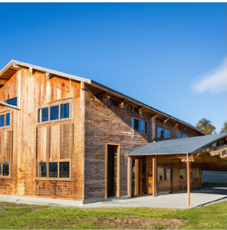 Exterior Facade with Natural Wood Cladding