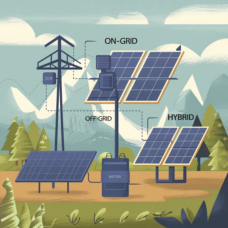 On-Grid vs. Off-Grid vs. Hybrid Solar Systems