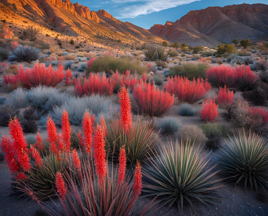 North Texas red yucca plant