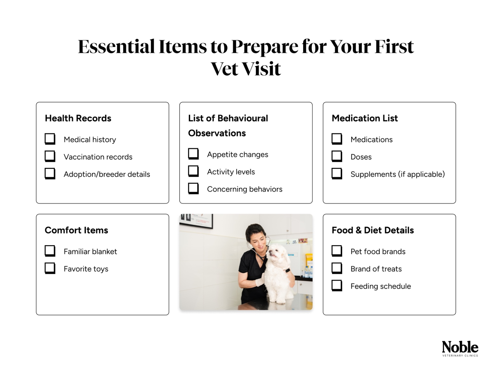 vet visit essentials-checklist infographic
