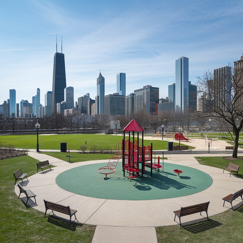 Maggie Daley Park Attractions Play green landscape