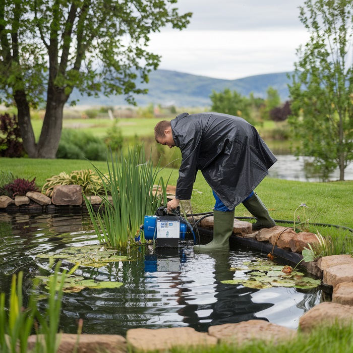 Install the Pump in the Pond