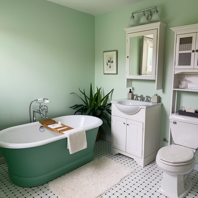 bathroom Interior seafoam green